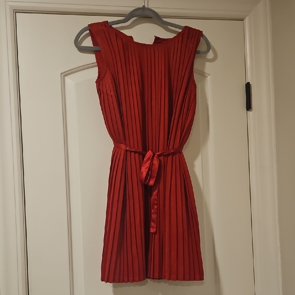 Tommy Hilfiger Red Pleated Mini Sundress